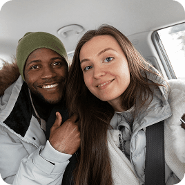 Couple enjoying a ride